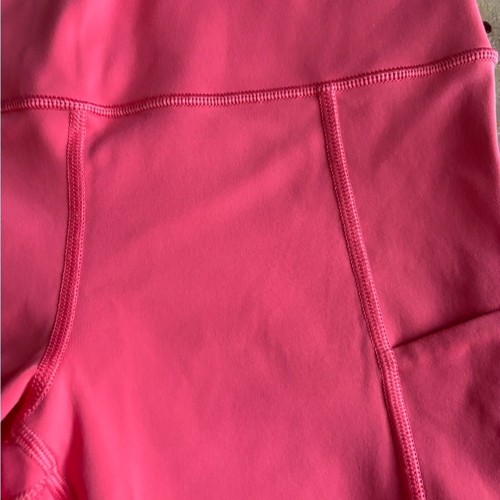 Athleta Punch Pink Crop leggings with Pockets - Picture 3 of 6